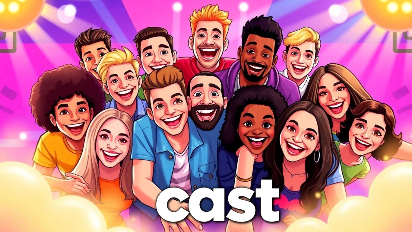 Entertainment Tonight cast members in a fun, illustrative style.