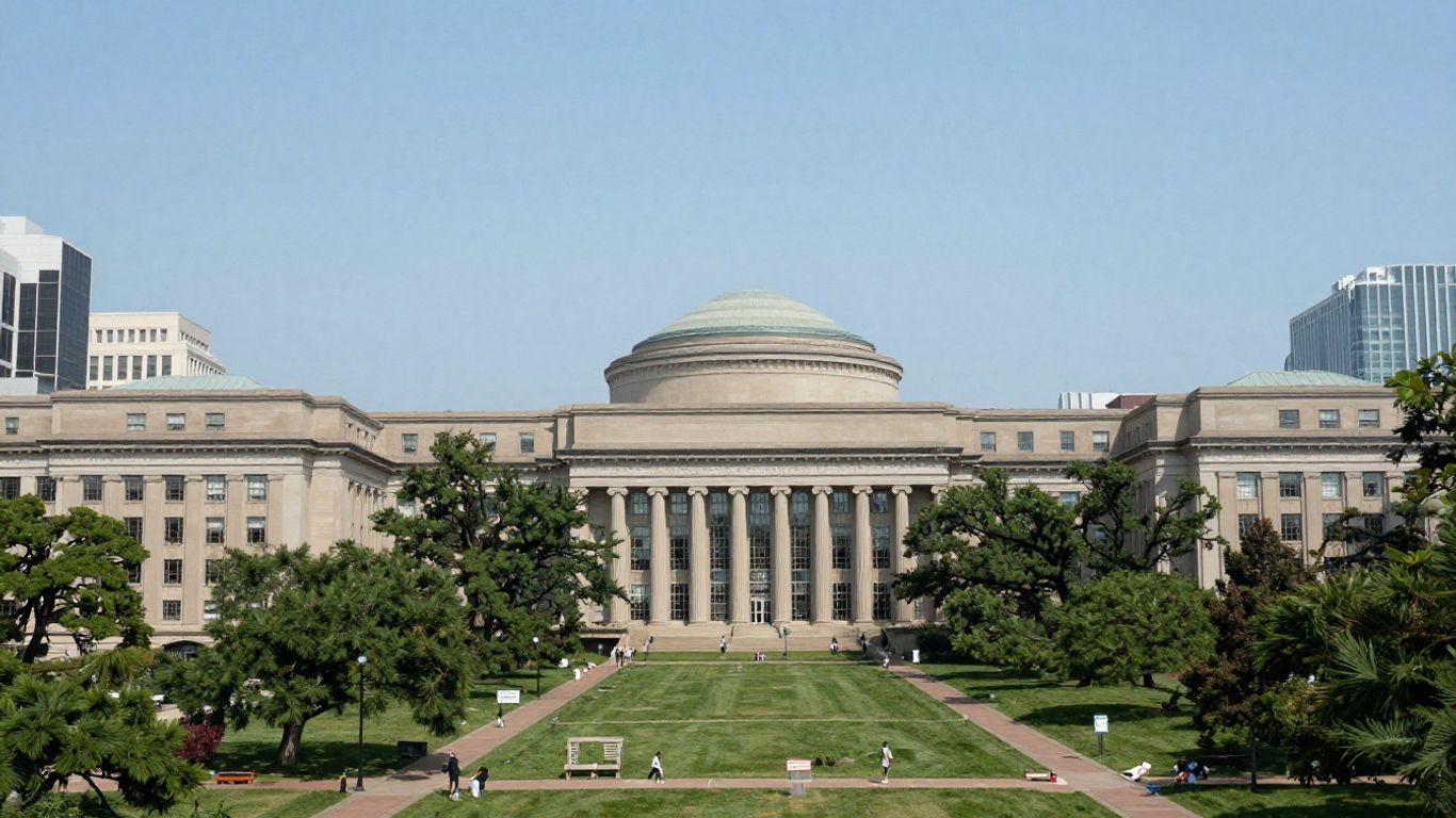 MIT campus buildings and greenery in Cambridge
