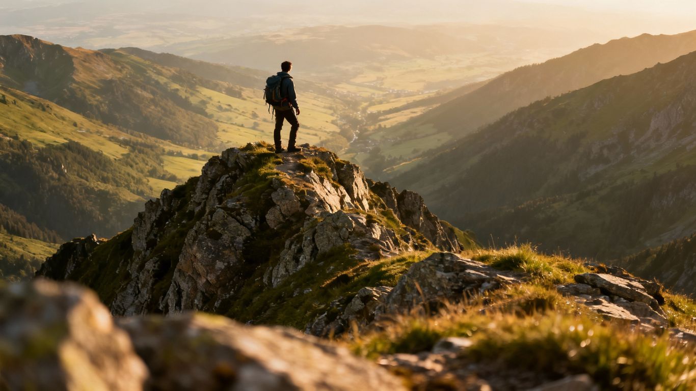Patagonia hiker in a mountain landscape.