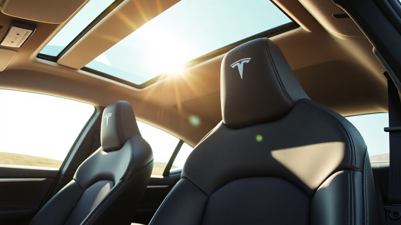 Tesla interior with premium seat covers