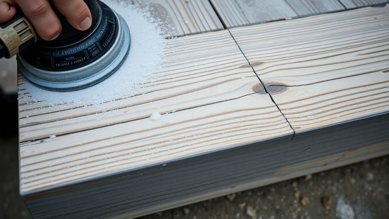 Sanded wooden surface ready for exterior painting.