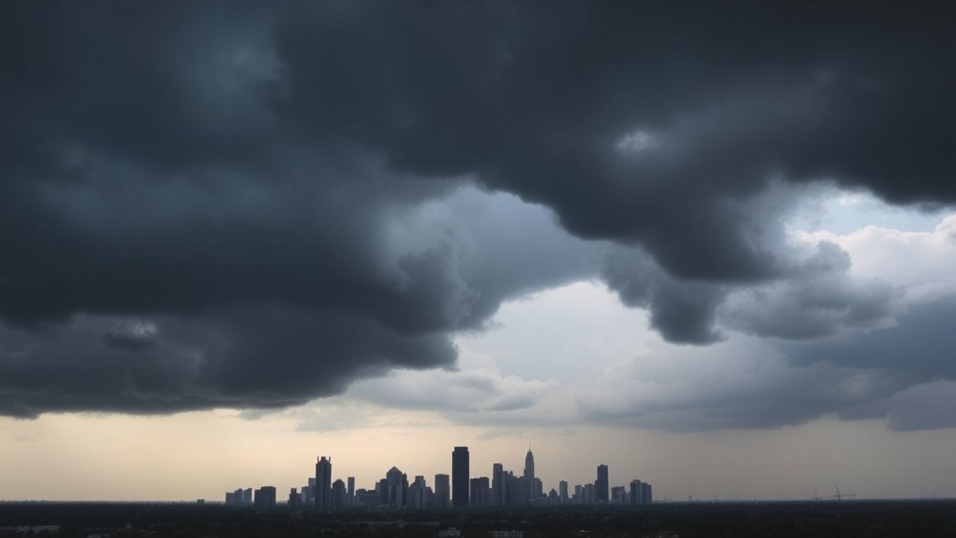Ciel orageux menaçant au-dessus de Houston.