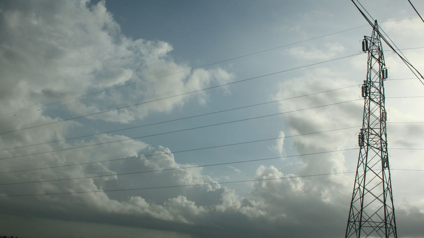 black transmission tower