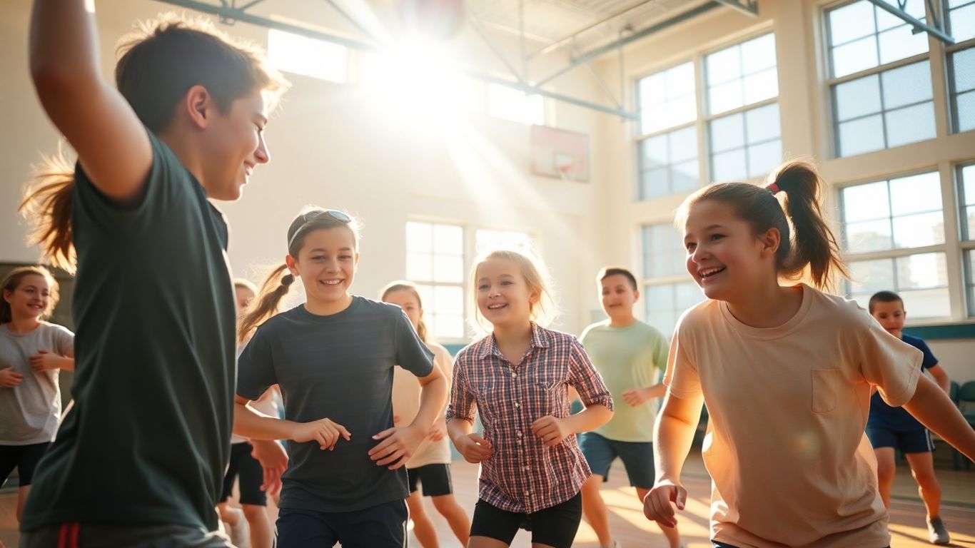 Schüler im Sportunterricht mit SchulsportPro App