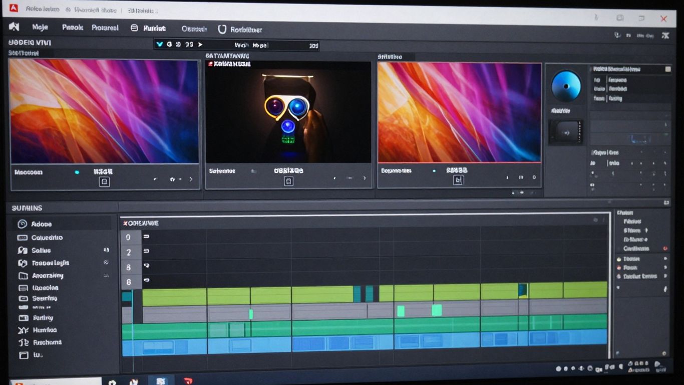 Interfaz de Adobe Media Encoder con colores vibrantes.