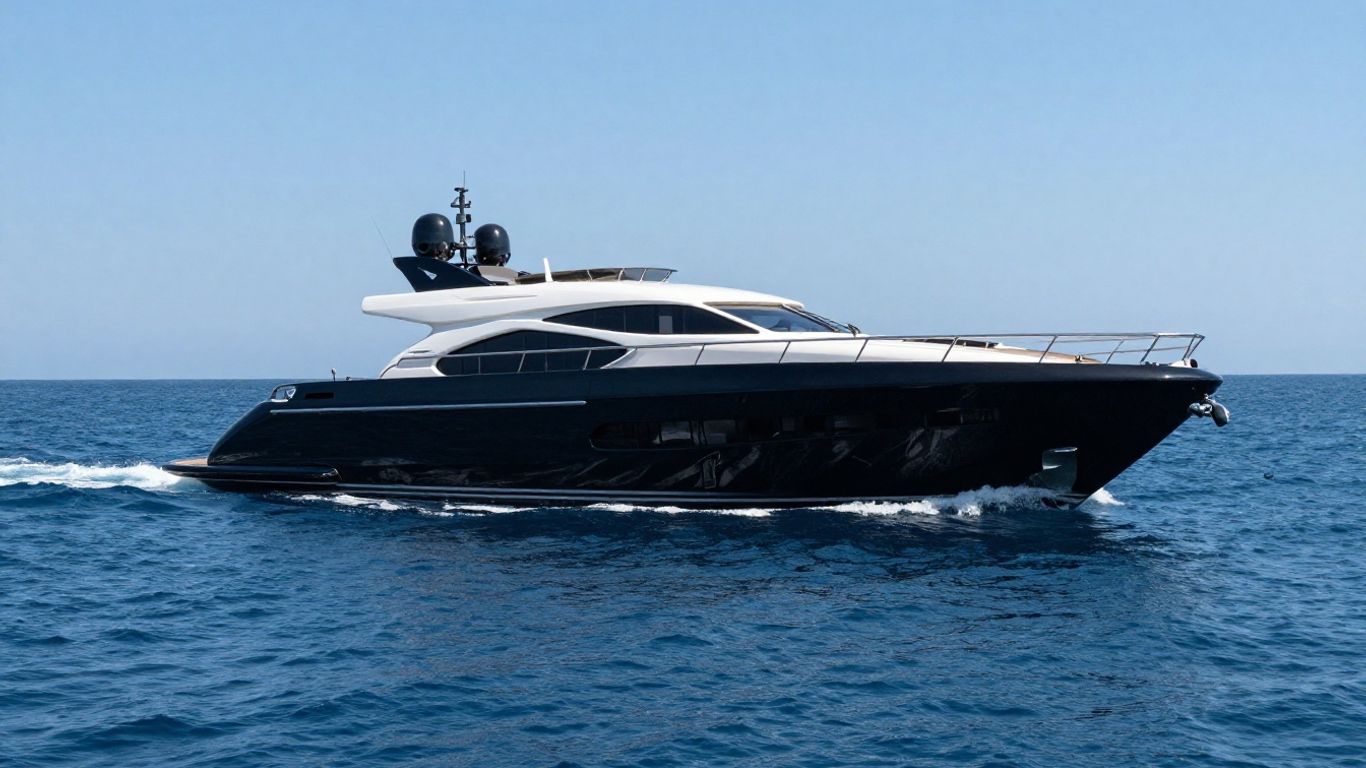Luxurious Alfa Nero yacht on the ocean