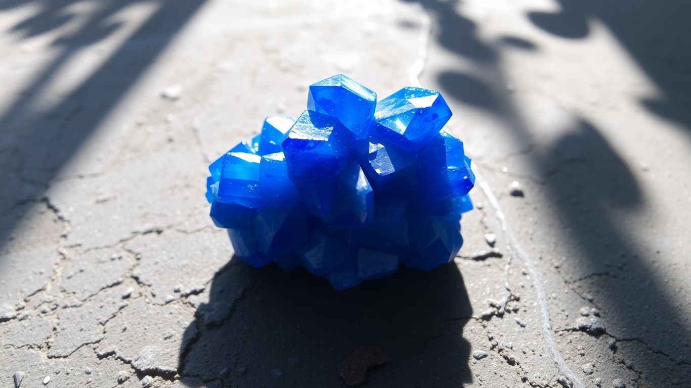 Azurite crystal cluster with deep blue hues.