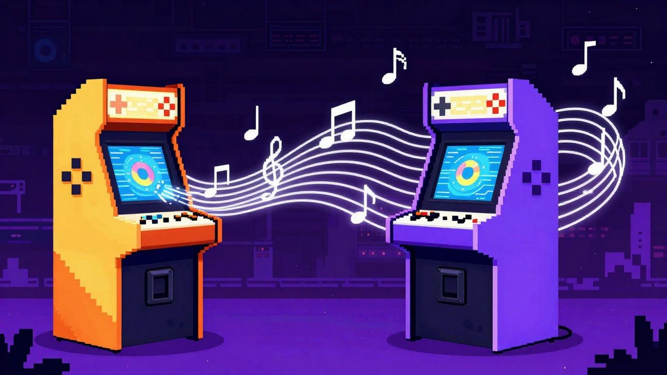 Evolution of gaming music from retro to modern.