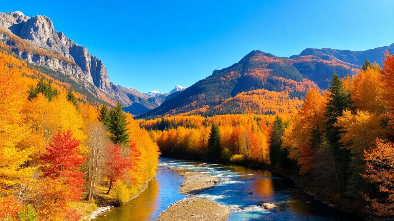 Herbstliche Berge und bunte Bäume im Engadin