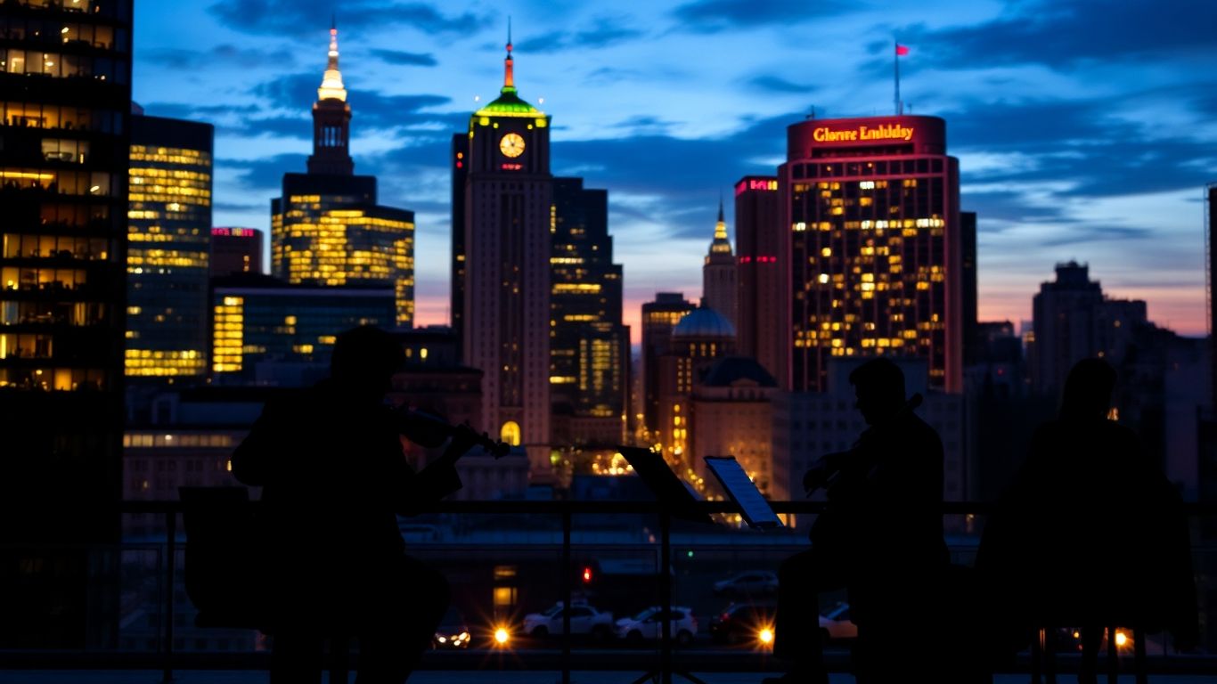 Oraș transformat în scenă de muzică clasică.