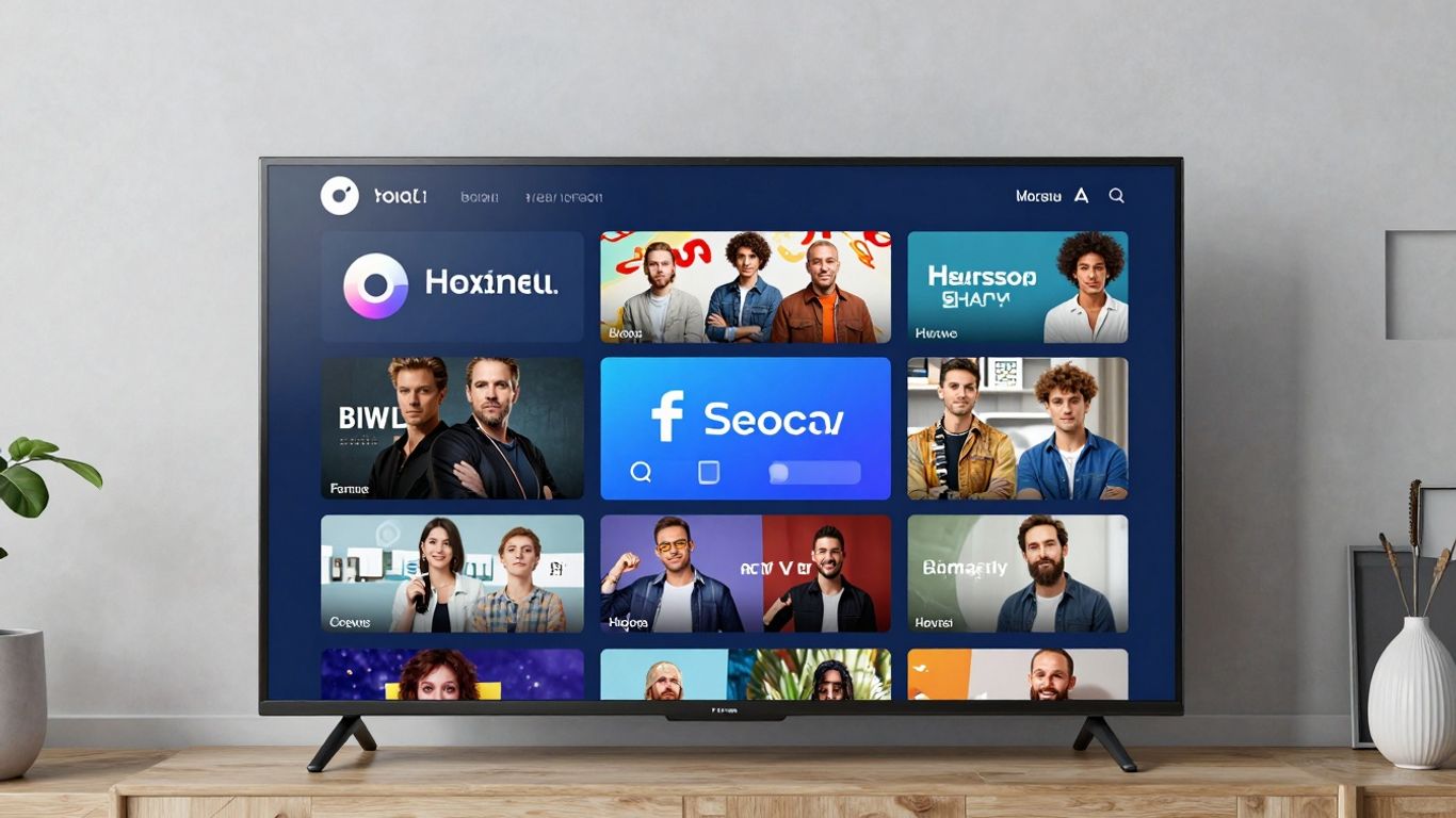 Logo WaveoTV sur un écran de télévision moderne.