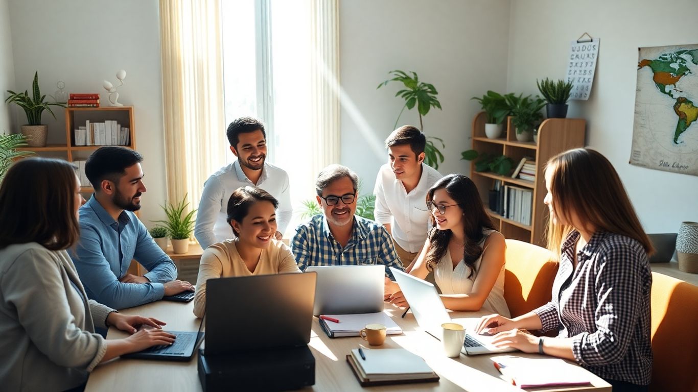 Marketing professionals working remotely in bright home offices.