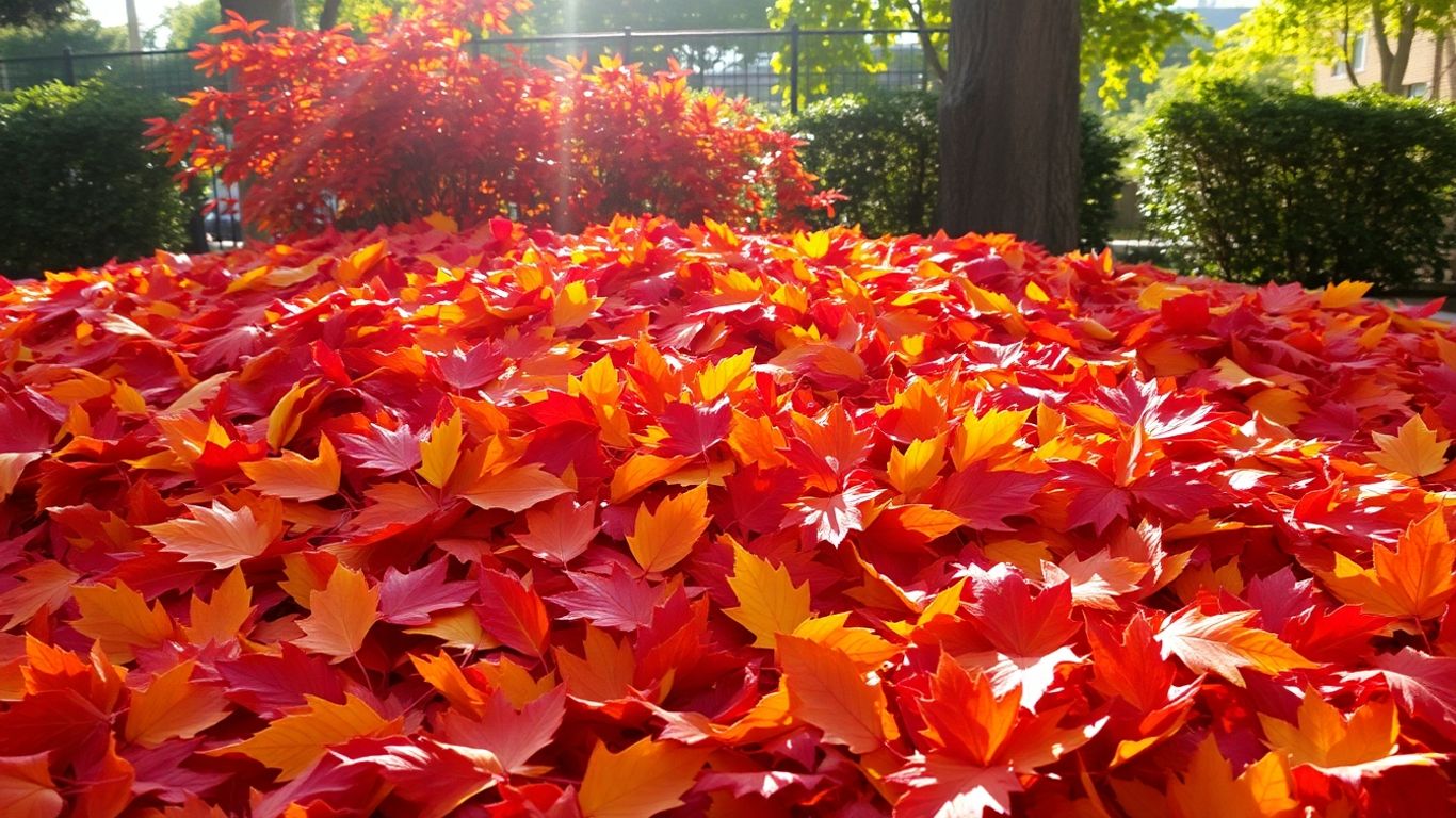 Herbstlaub im Garten gesammelt