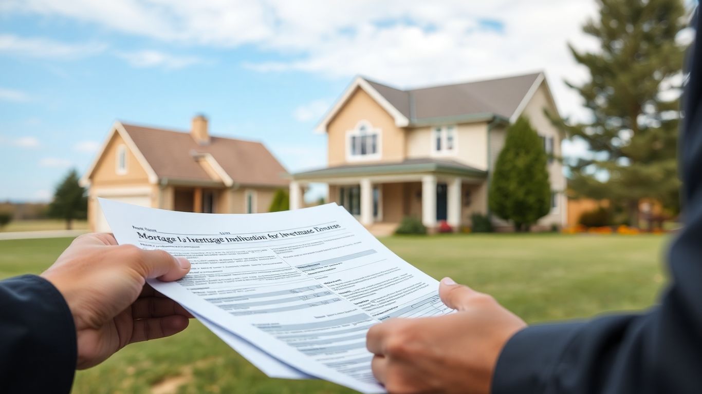 Person reviewing documents for investment property loan