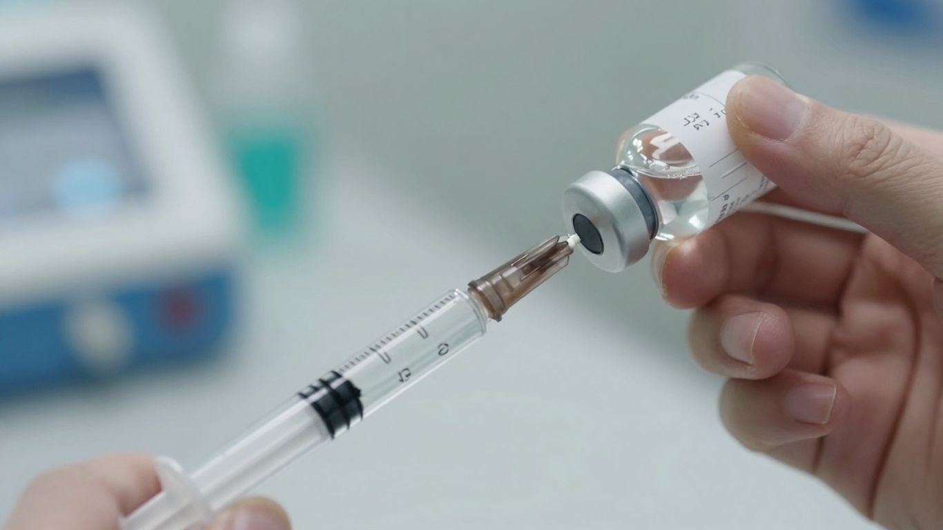 Vitamin injection syringe and vial