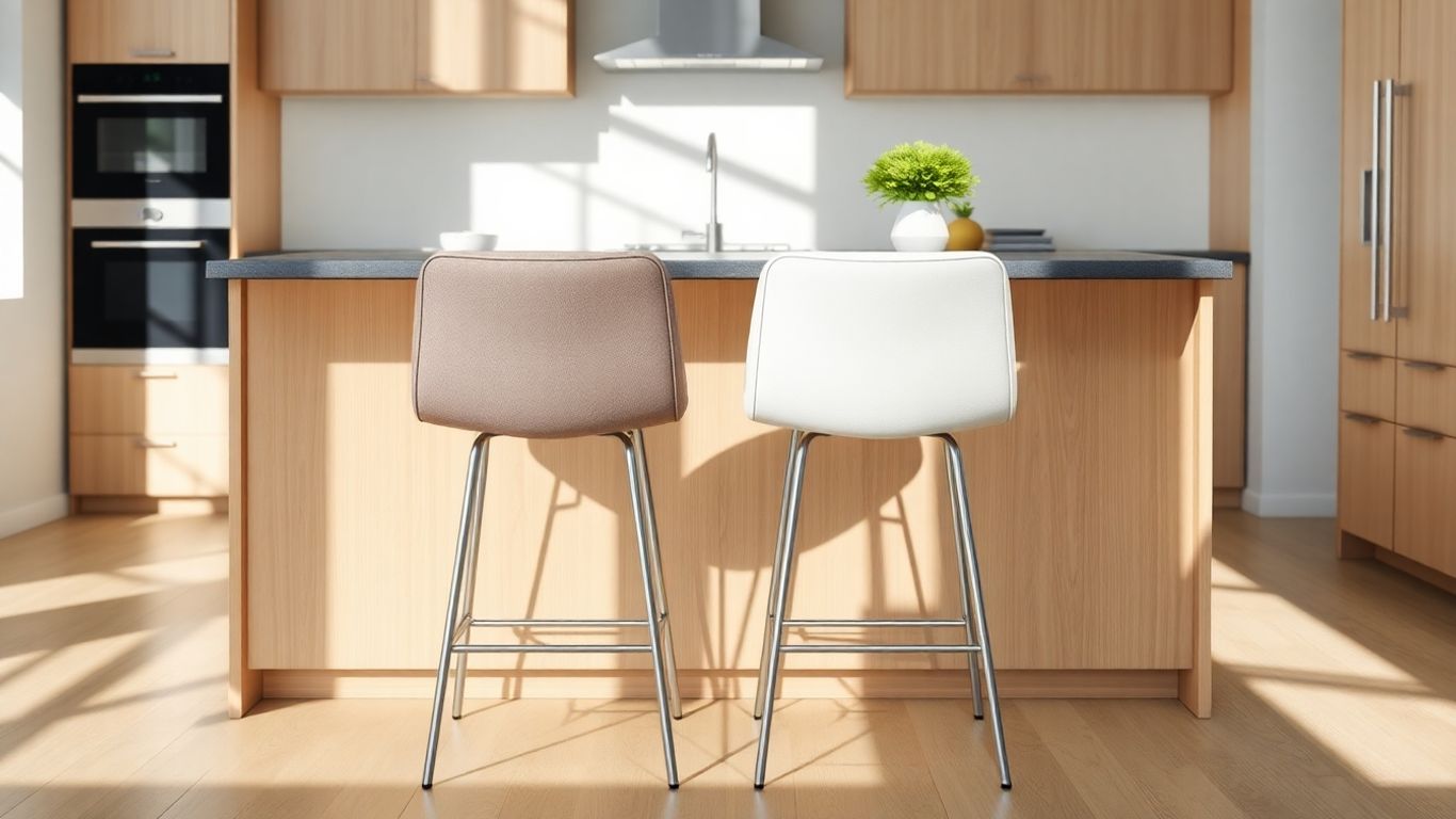 Stylish bar stools set of two in a kitchen.
