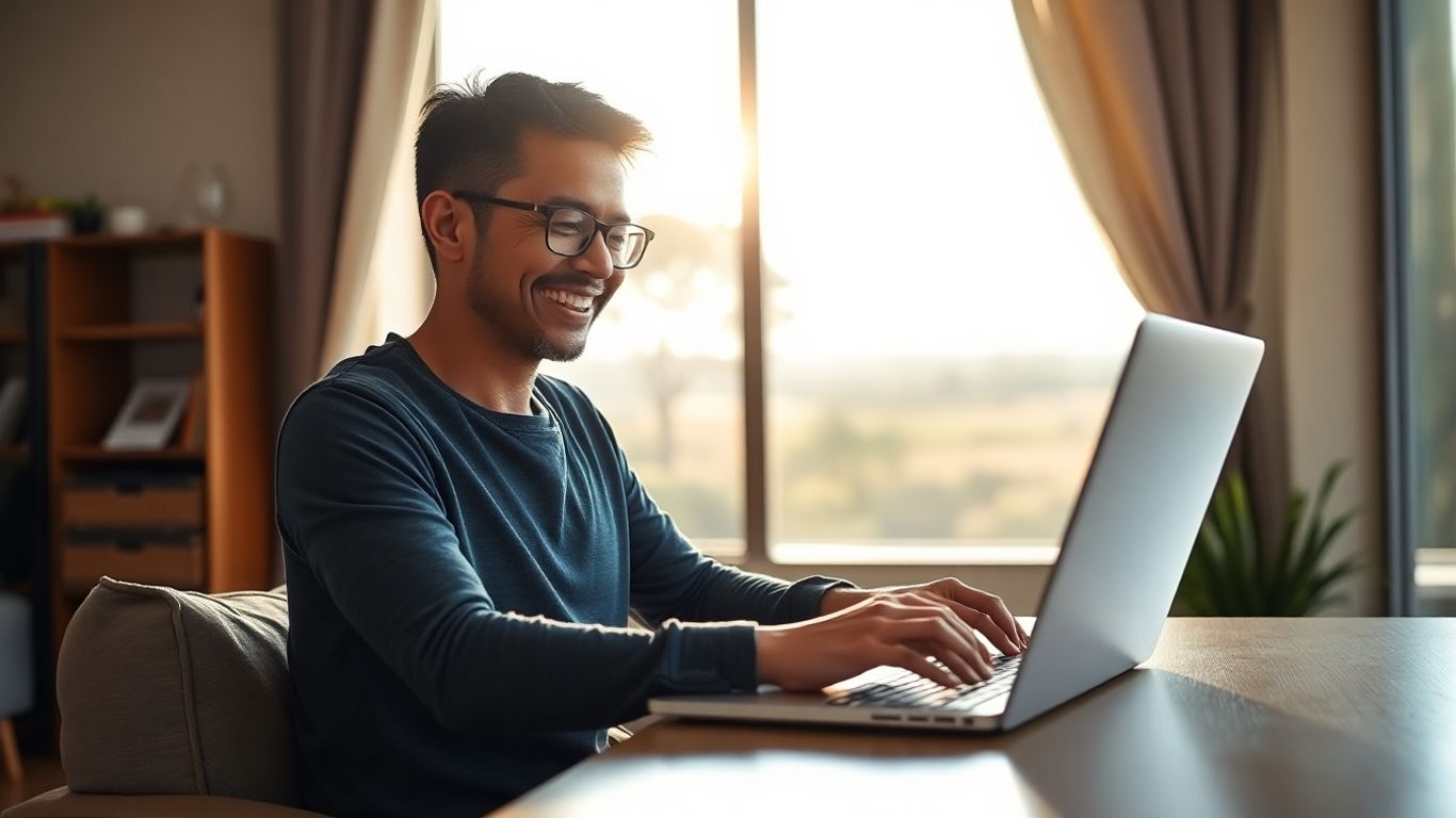 Person working remotely in Australia