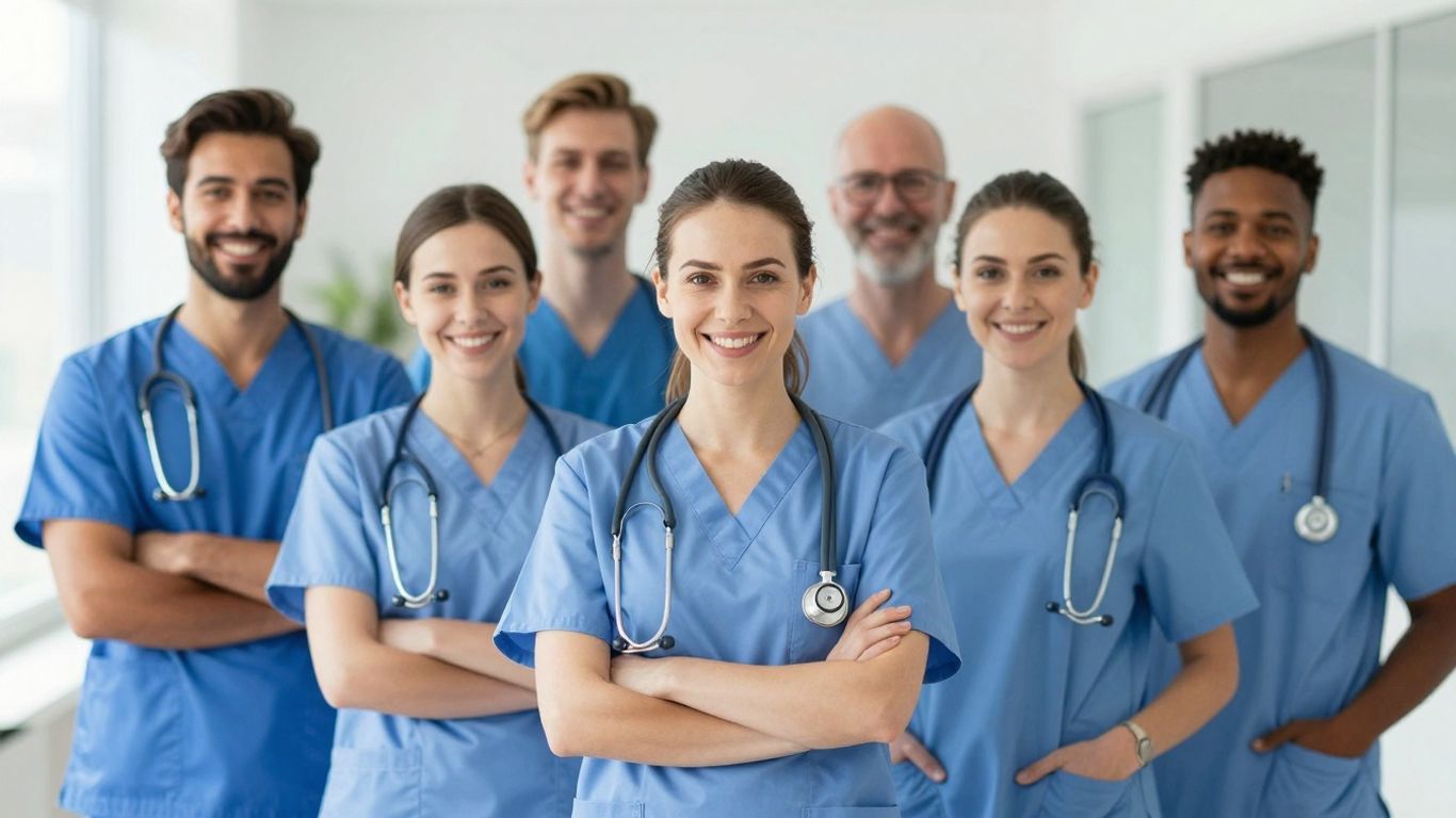 Students in scrubs ready for CNA certification