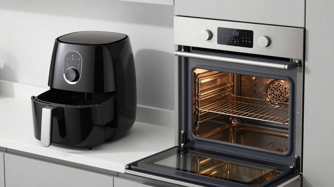 Air fryer next to a convection oven