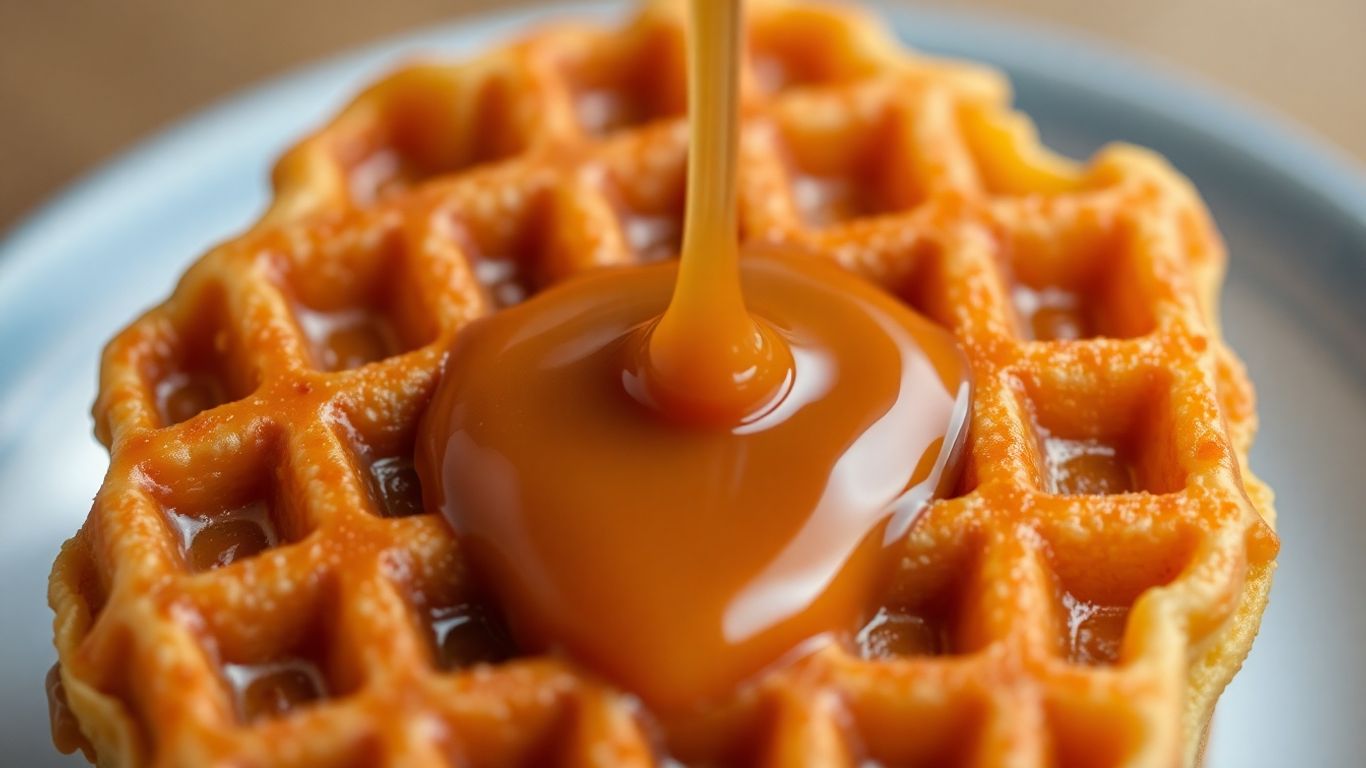 Golden stroopwafel with oozing caramel filling