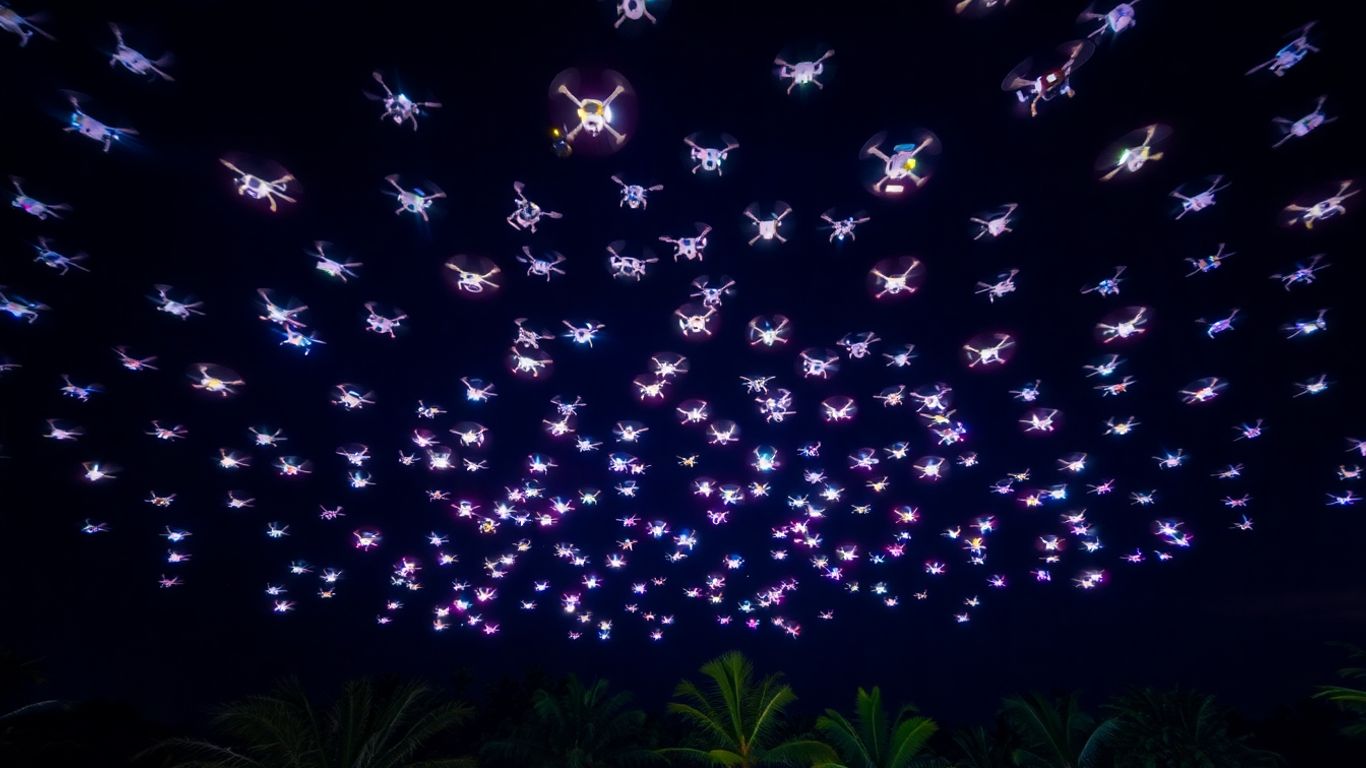 Festival drone Bali di malam hari