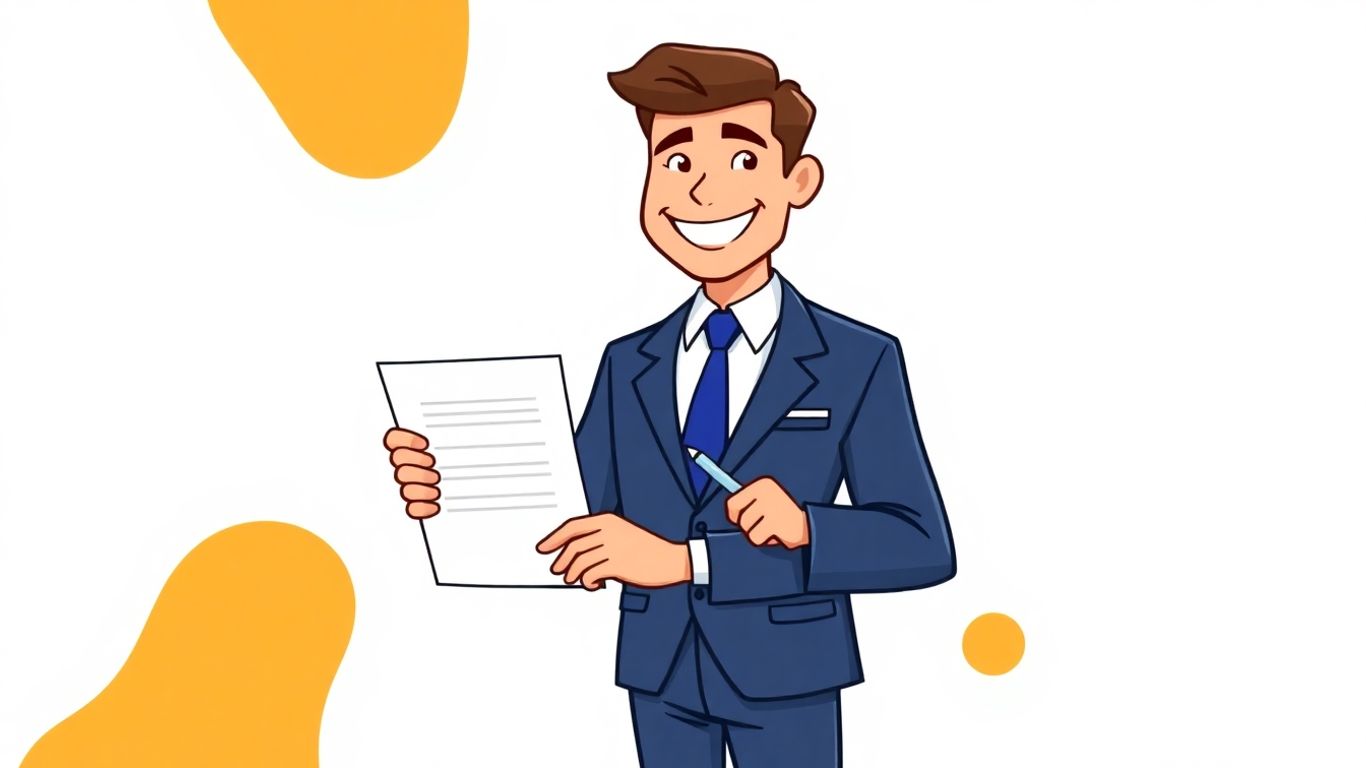 Notary public with pen and document.