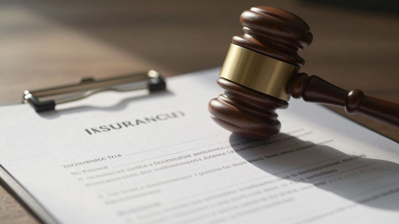 Gavel on insurance policy document