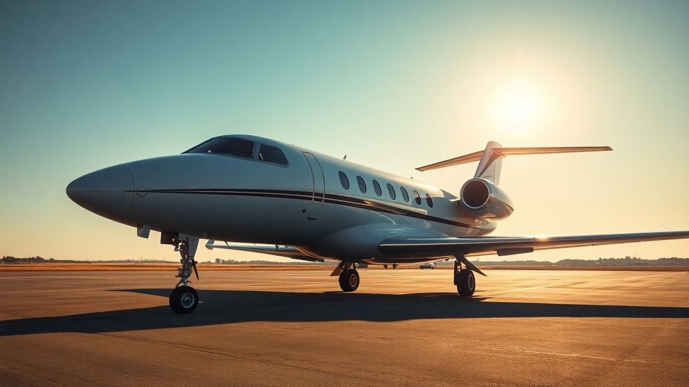 Private jet on tarmac