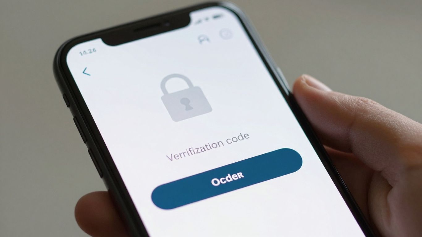 Smartphone login screen with multi-factor authentication prompt.