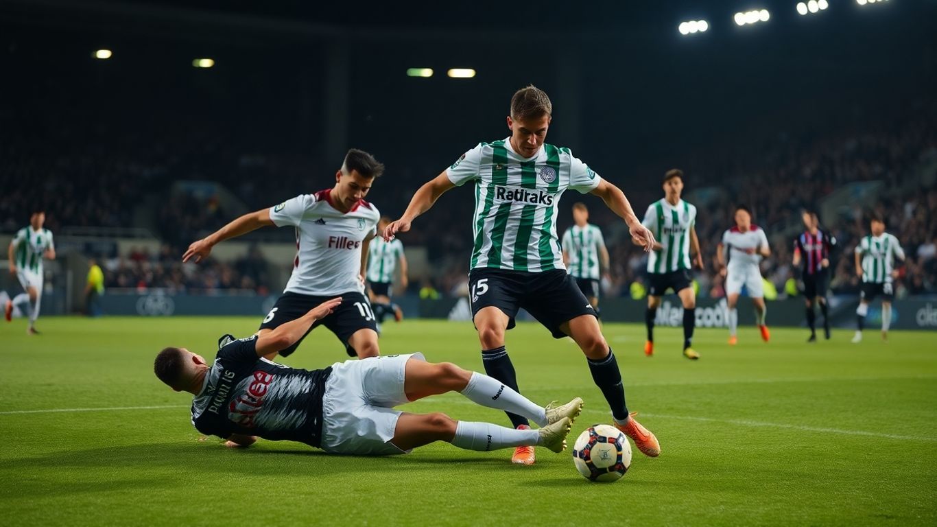 Lille et PAOK s'affrontent dans un match de football intense.