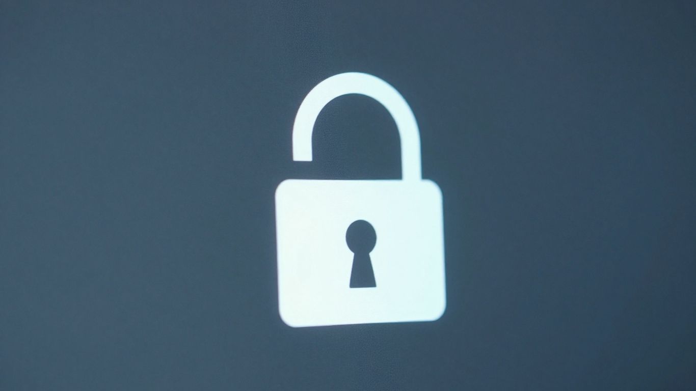 Digital lock icon on a computer screen.