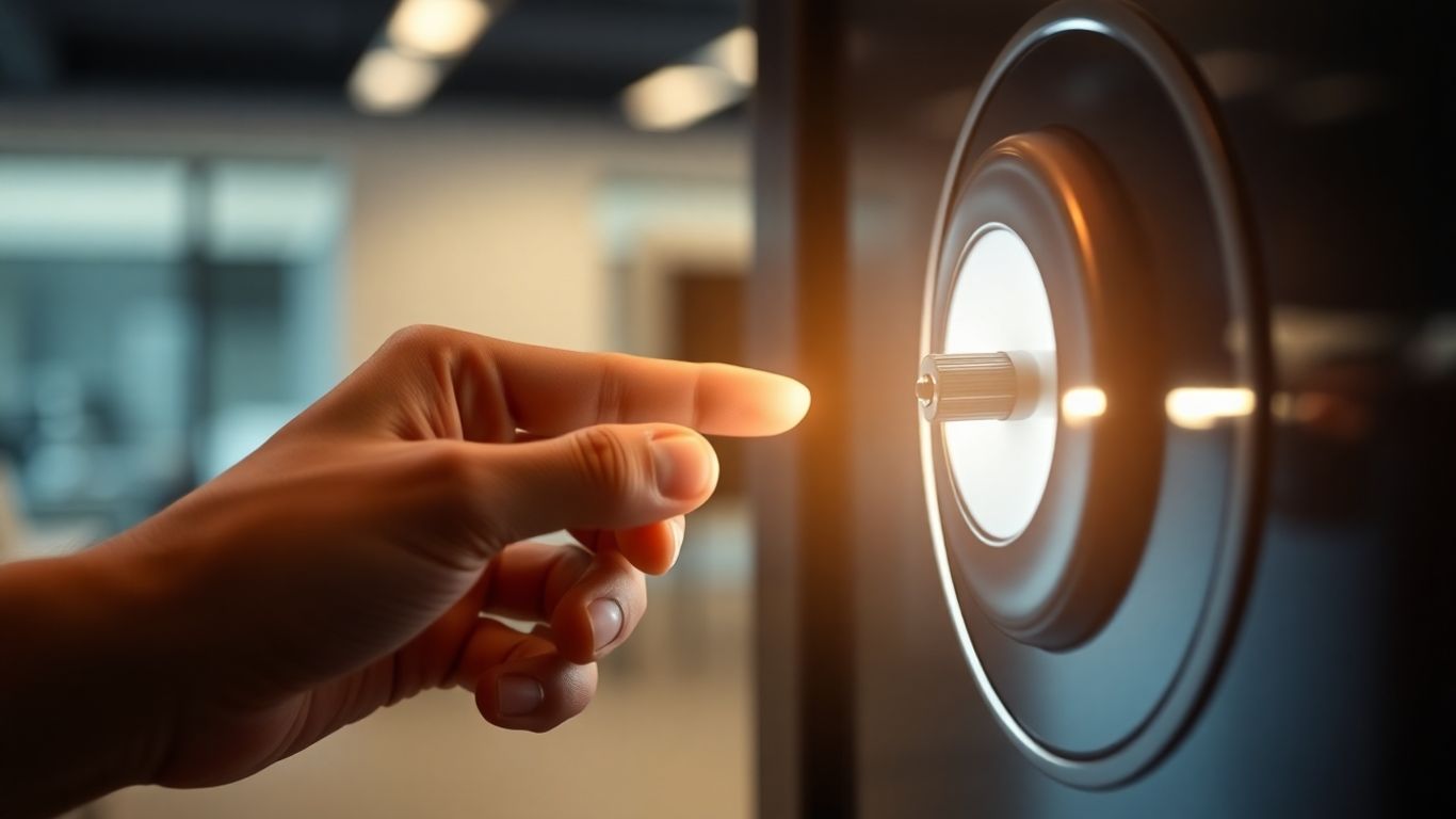 Secure transaction with key and lock.