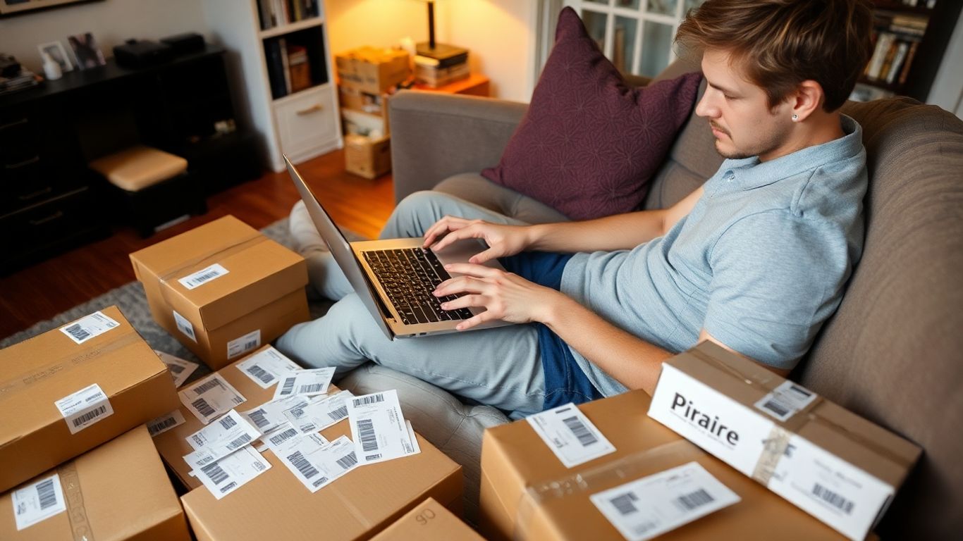 Home-based print-on-demand business setup.