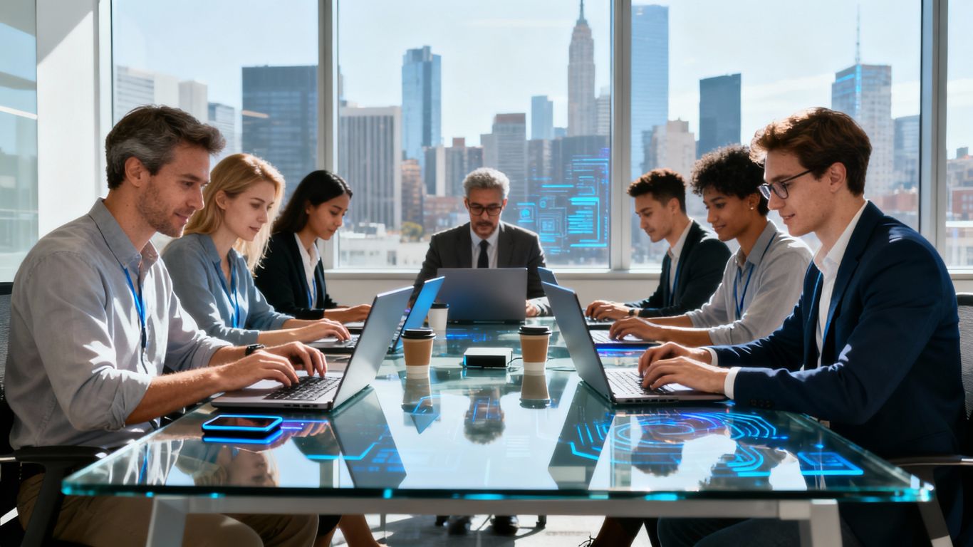 IT consultants working together in a modern office