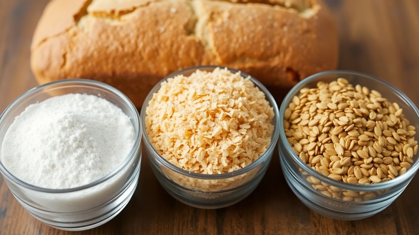 Gluten-free bread ingredients: xanthan gum, psyllium husk, flax seeds.