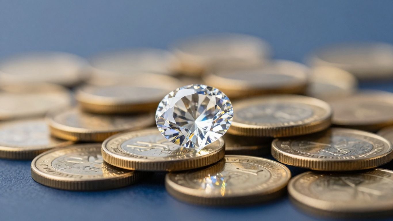 Diamond on gold coins, luxury investment