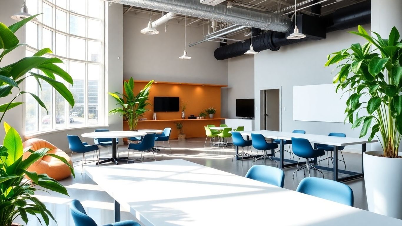 Modern workshop venue in Dallas with natural light.