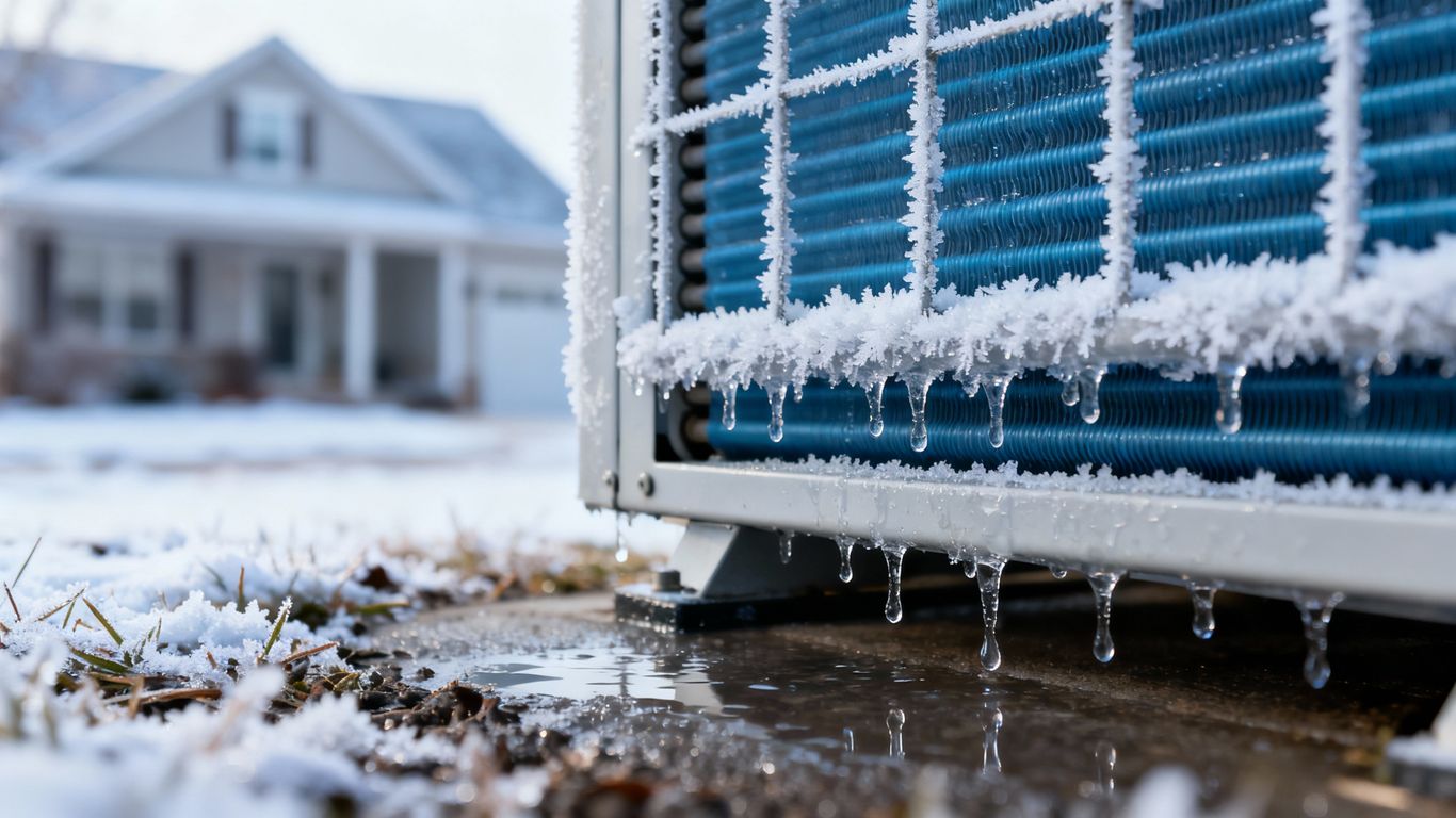 Heat pump with frost on coils