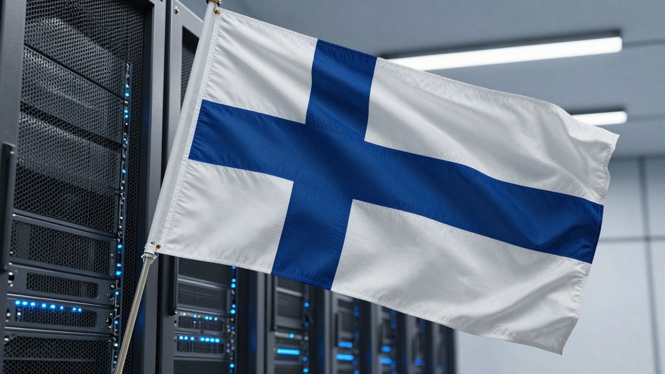 Suomen lippu palvelinhuoneessa