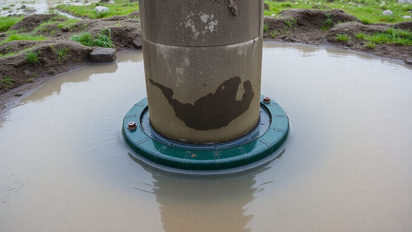 Well seal protecting a wellhead in a flooded area.