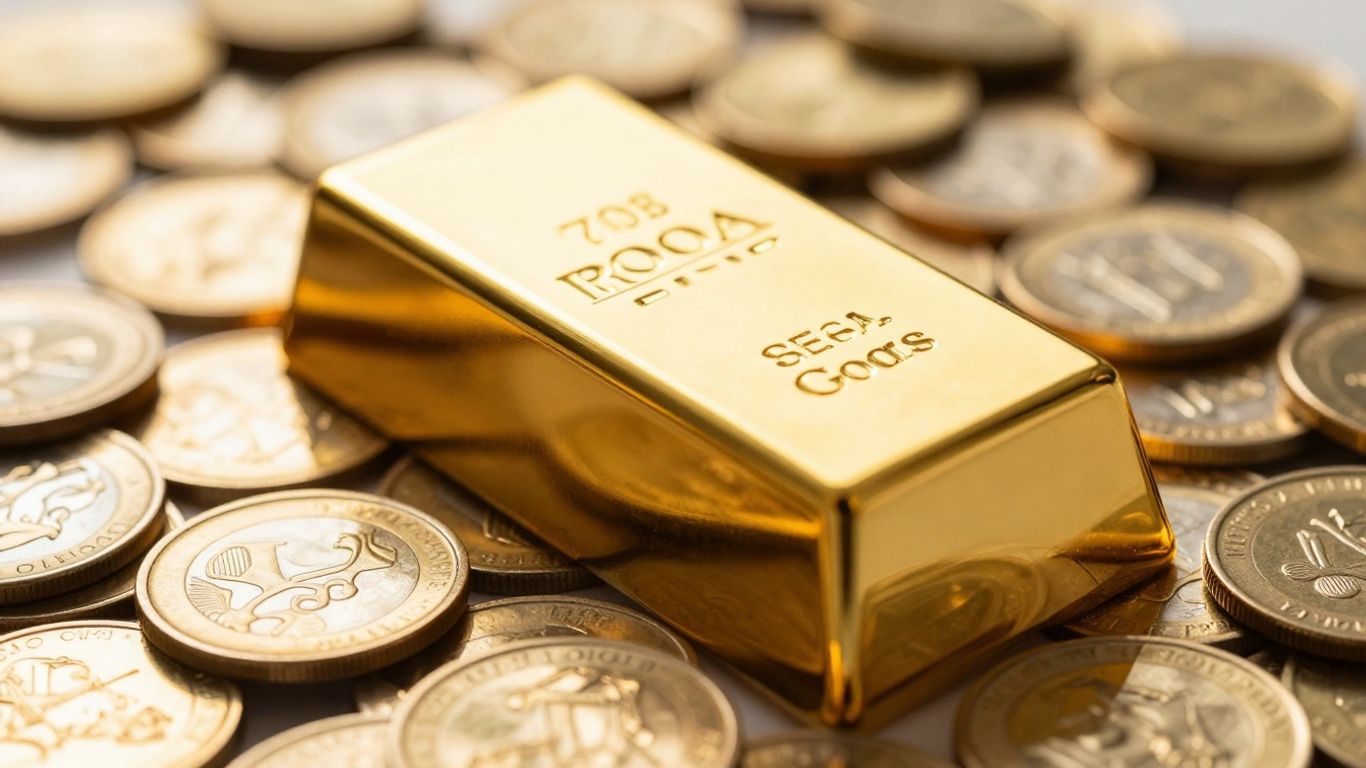 Lingotti e monete d'oro.