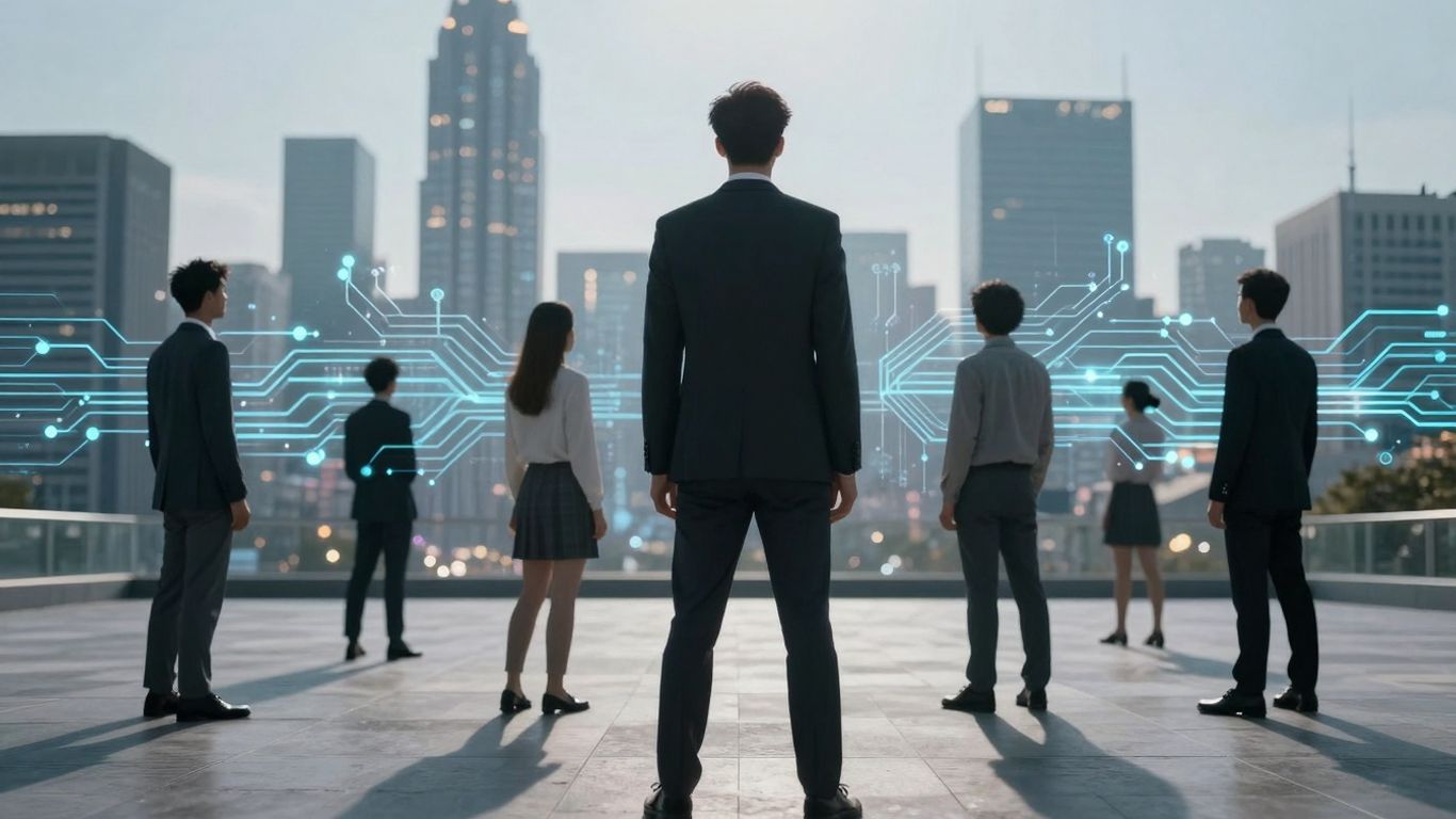 Futuristic technology impacting society and business.