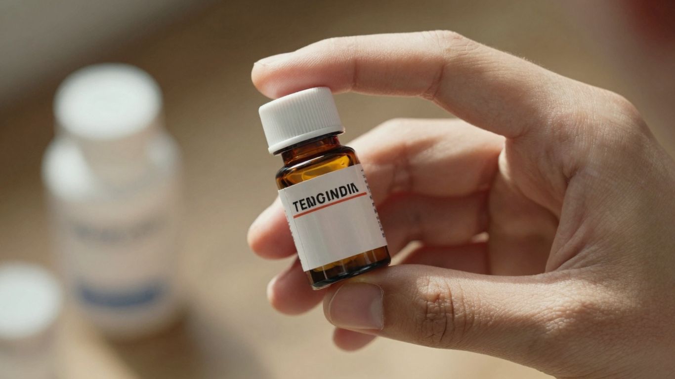 Person holding oral testosterone bottle