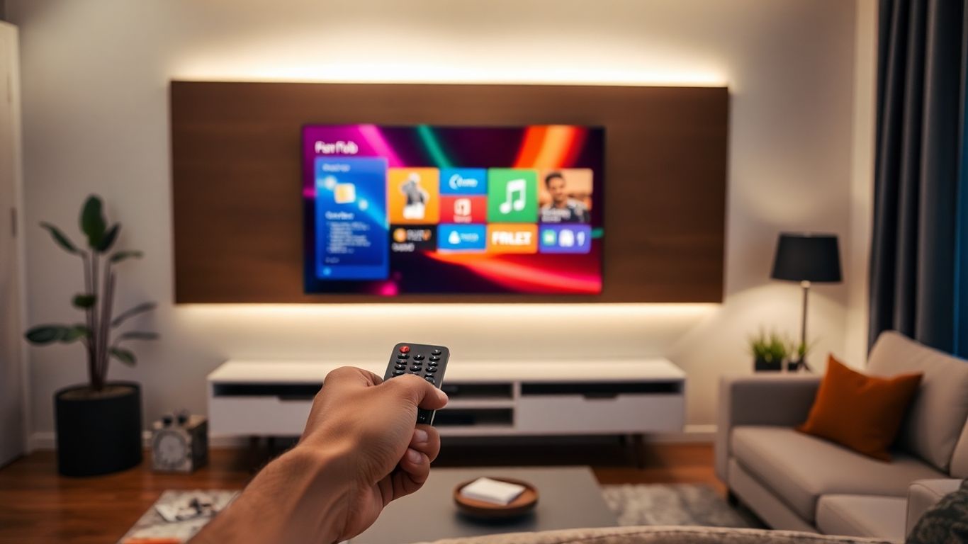 IPTV Smarters Pro interface on a TV screen.