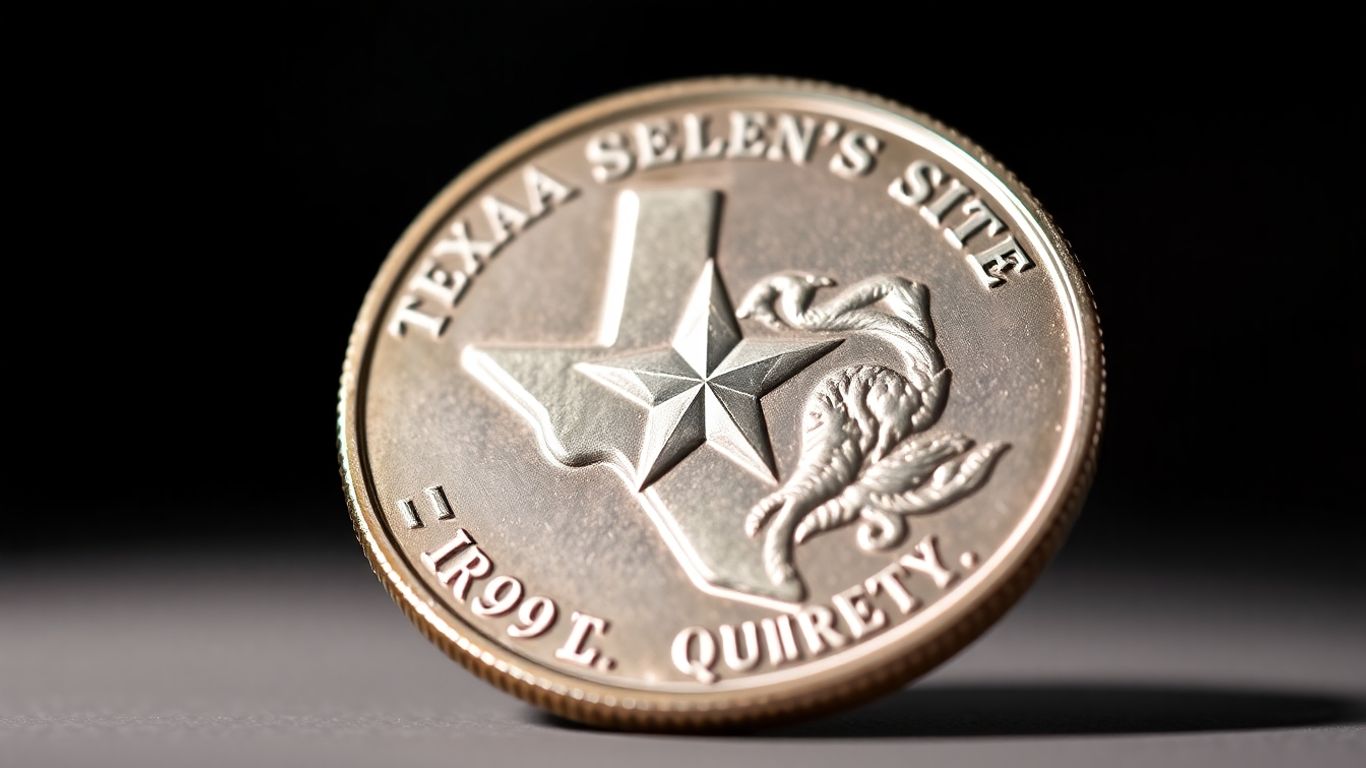 Texas state quarter close-up, mint condition