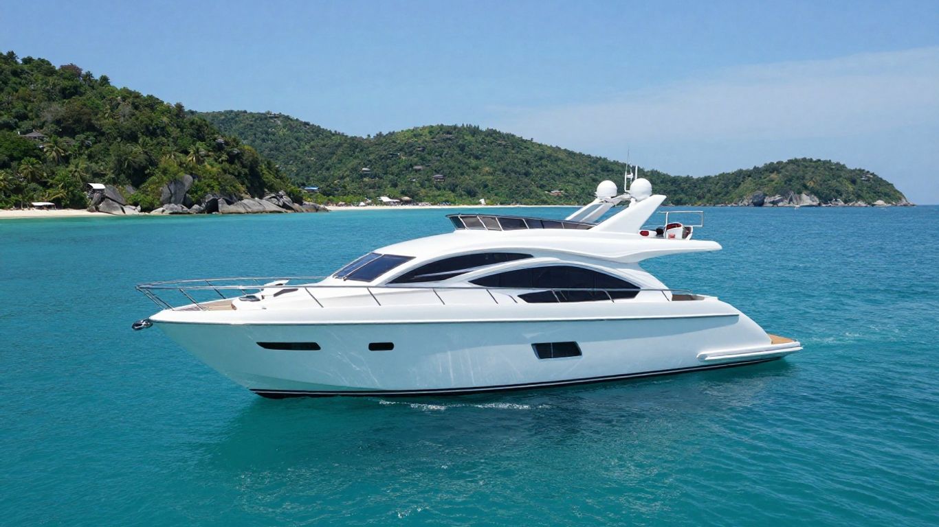 Luxury yacht sailing in Phuket, Thailand waters.