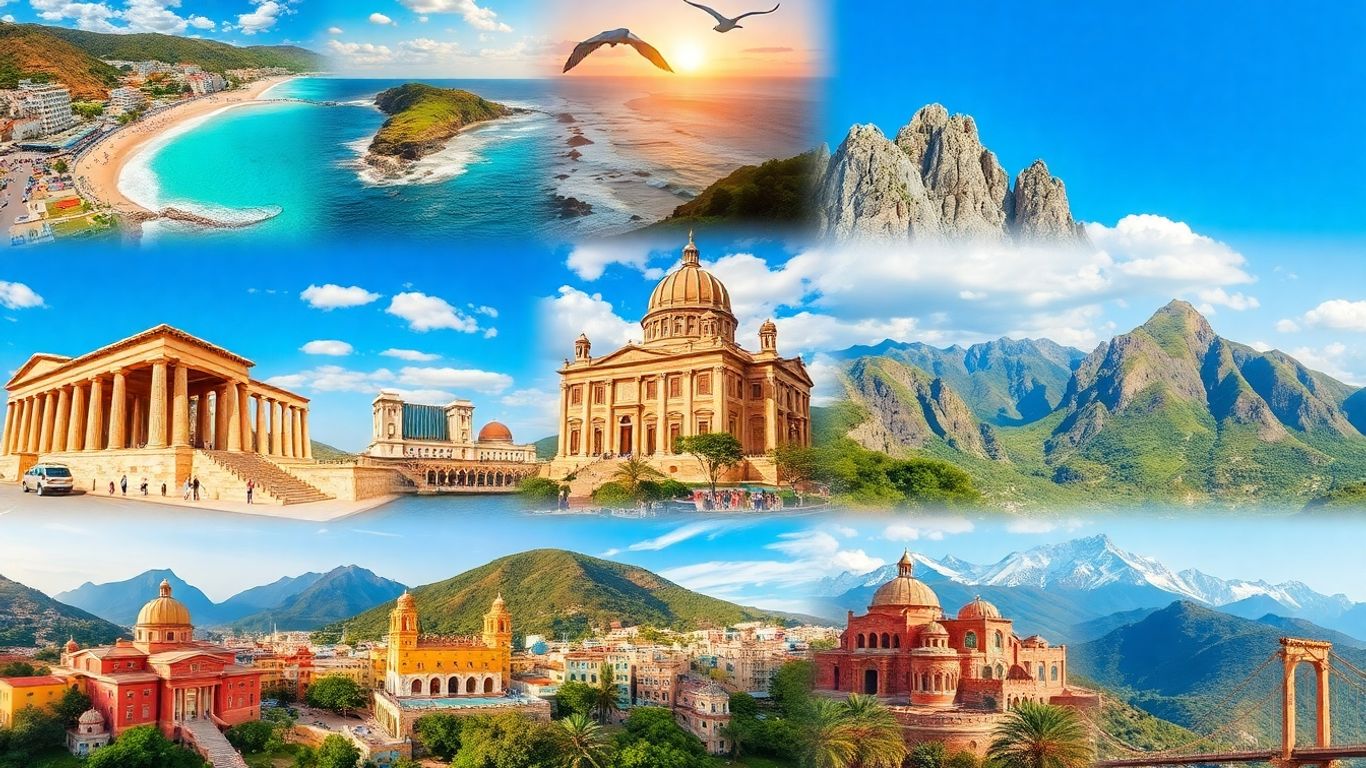 Global landmarks and natural landscapes for budget travel.