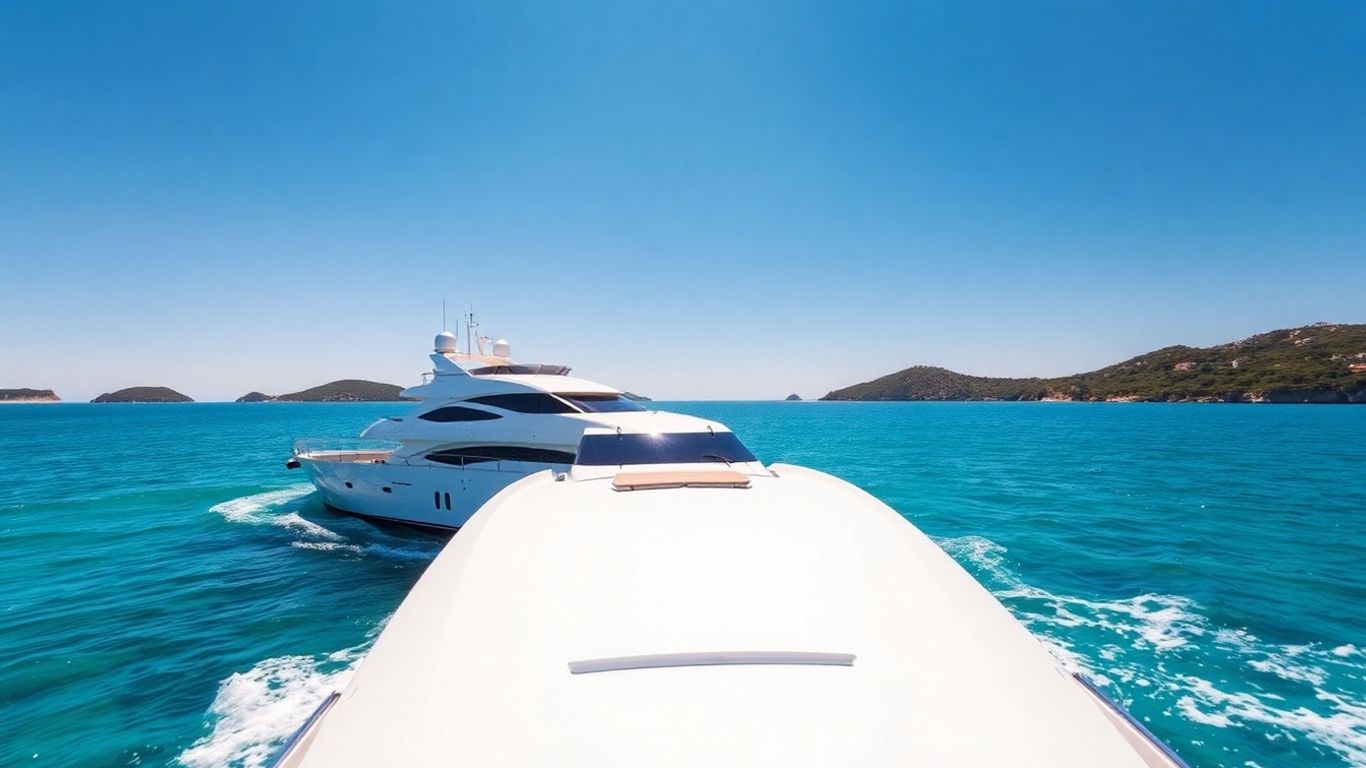 Luxusyacht segelt auf der Adria.