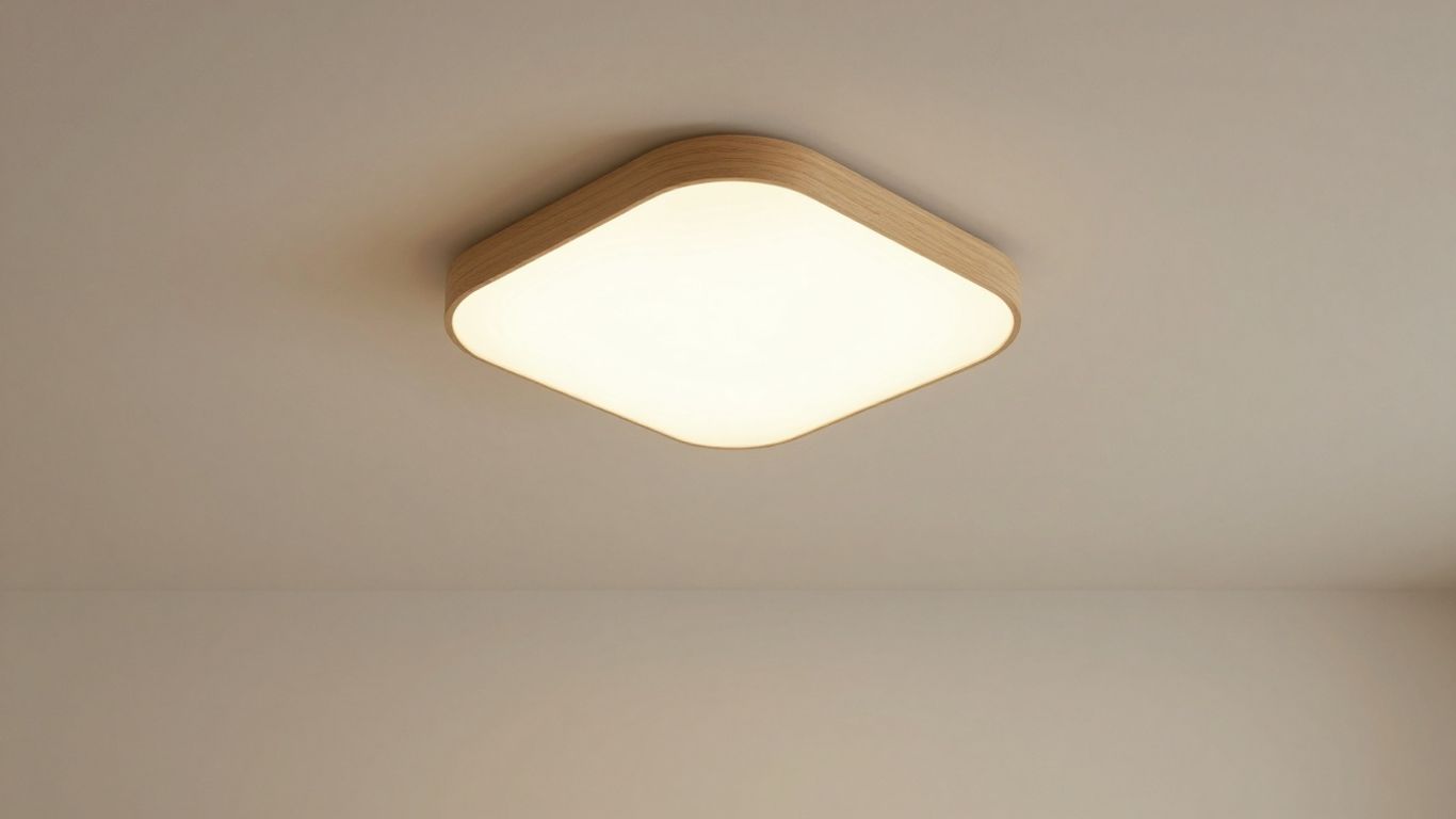 Japandi Deckenleuchte in einem minimalistischen Wohnzimmer