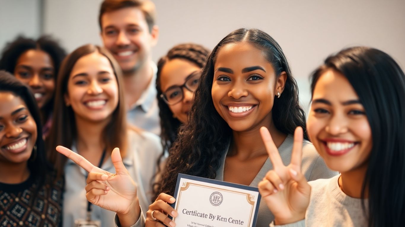 People smiling and looking successful